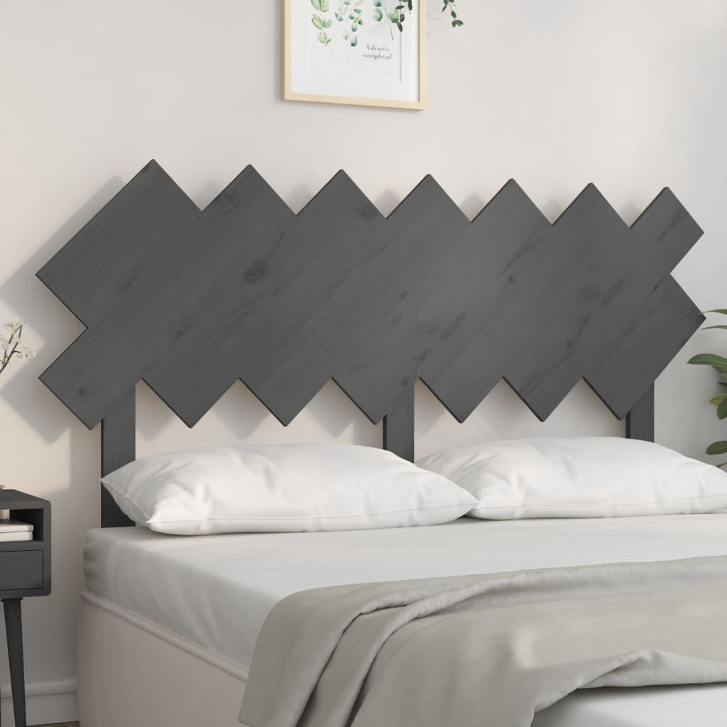 Berkfield Bed Headboard Grey 141x3x80.5 cm Solid Wood Pine
