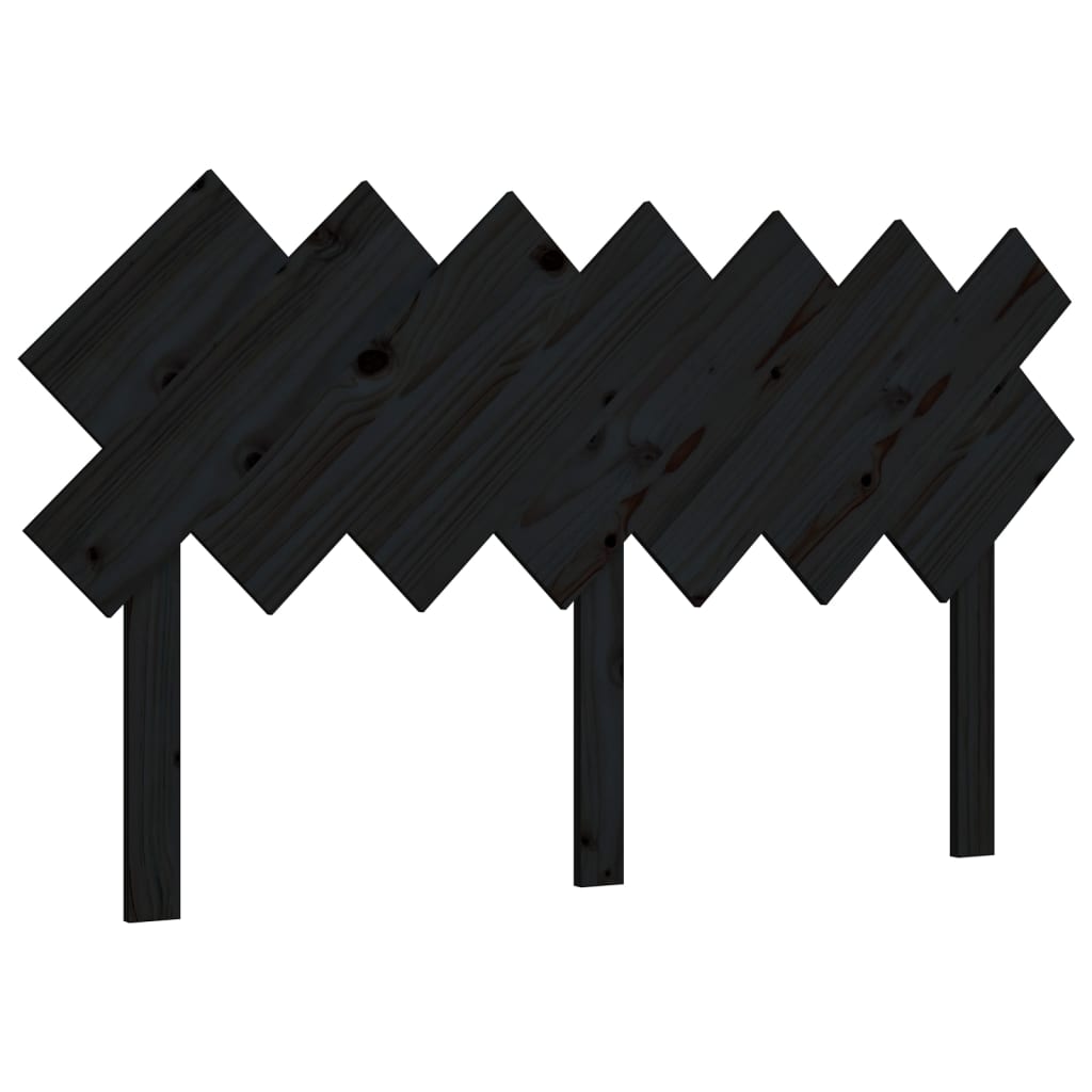 Berkfield Bed Headboard Black 141x3x80.5 cm Solid Wood Pine