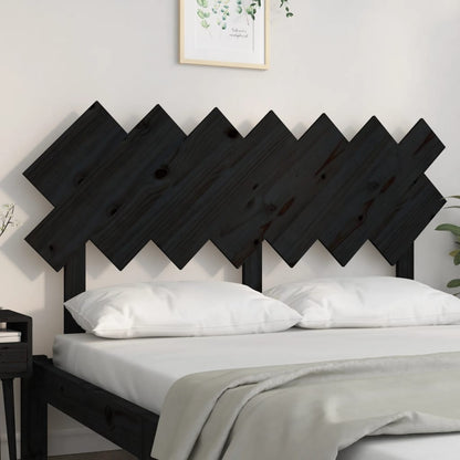 Berkfield Bed Headboard Black 141x3x80.5 cm Solid Wood Pine