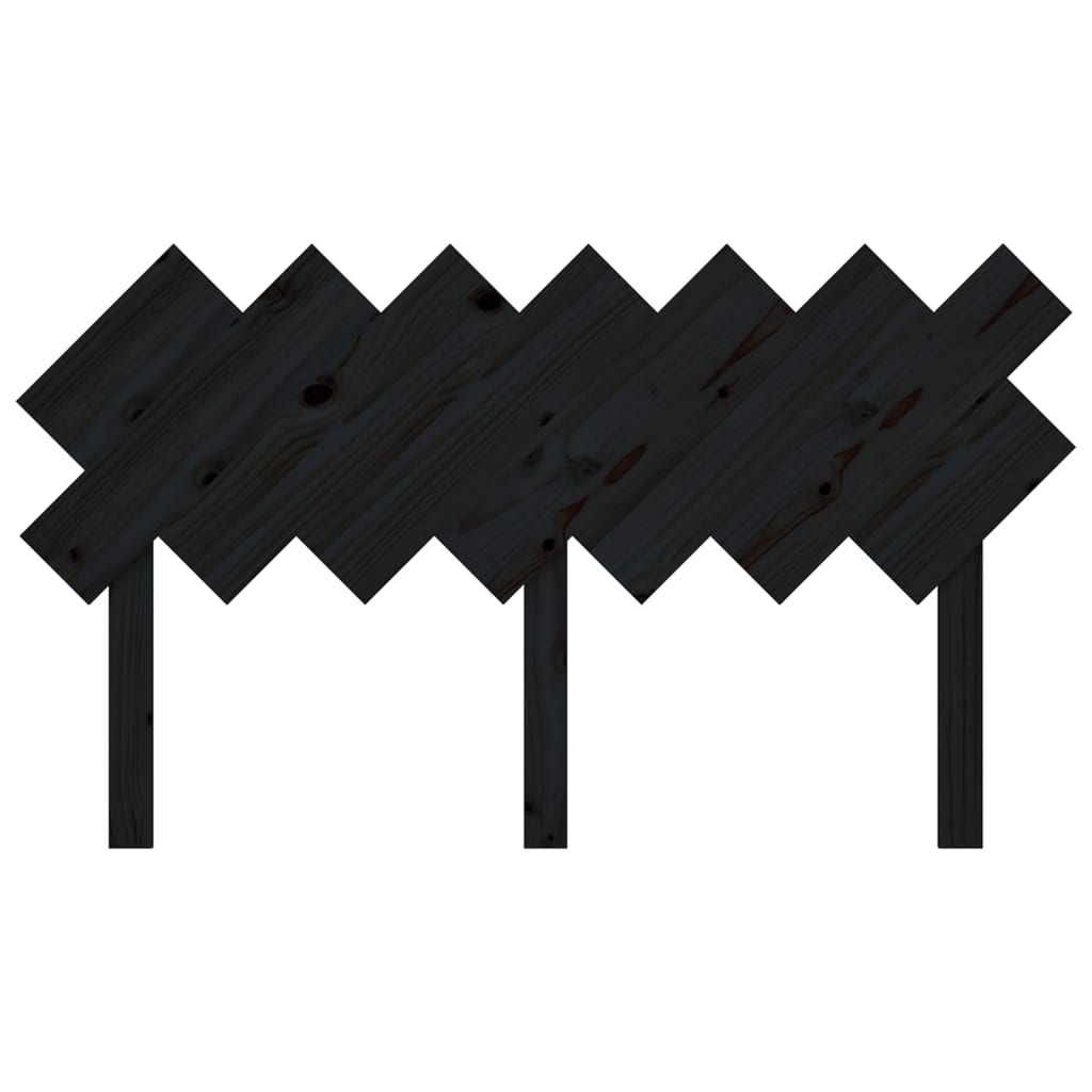 Berkfield Bed Headboard Black 141x3x80.5 cm Solid Wood Pine