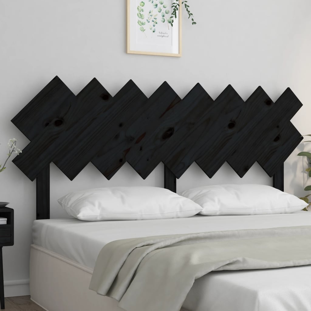 Berkfield Bed Headboard Black 159.5x3x80.5 cm Solid Wood Pine