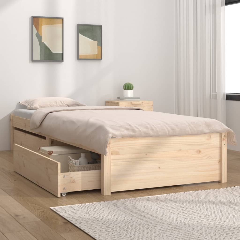 Berkfield Bed Frame with Drawers 90x190 cm Single