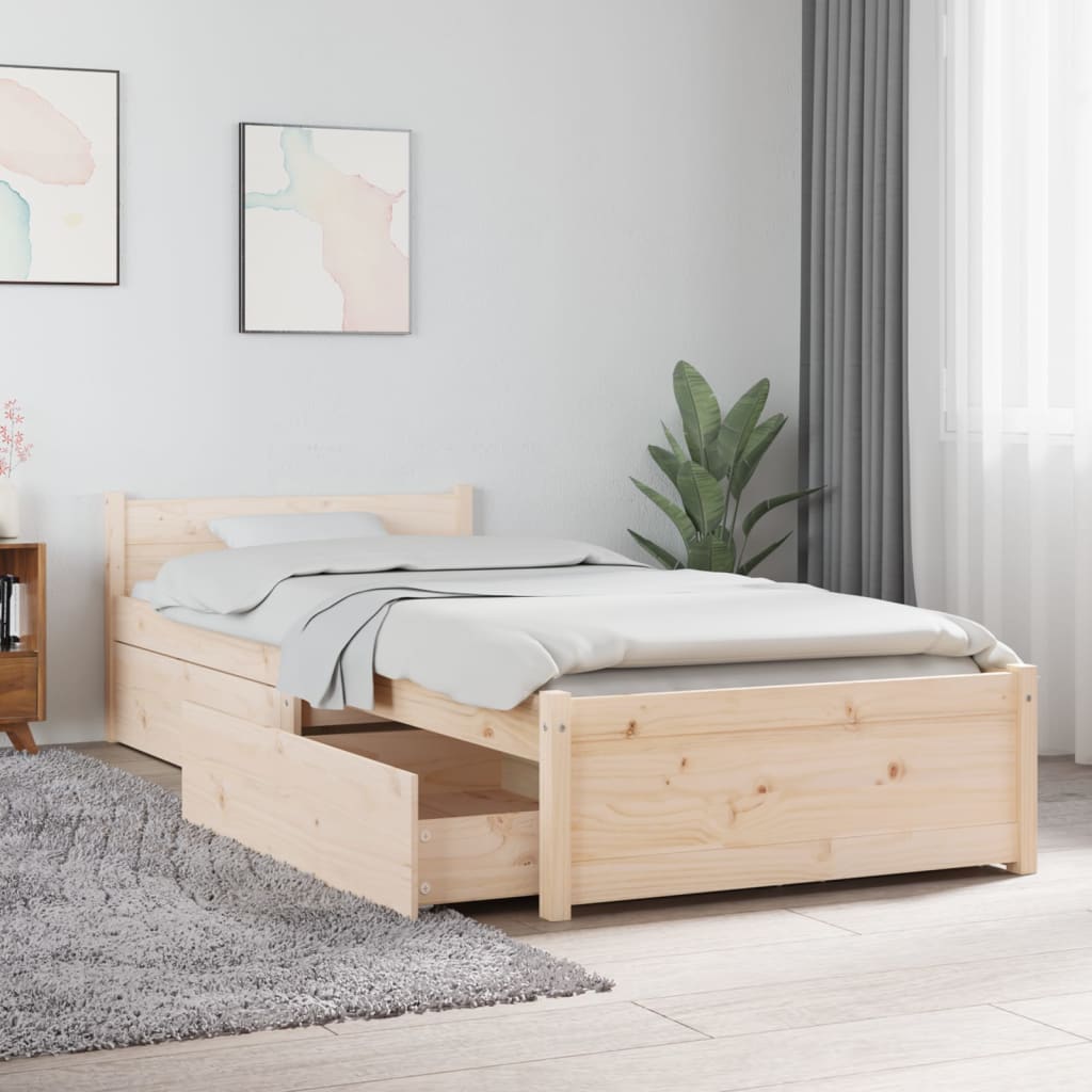 Berkfield Bed Frame with Drawers 75x190 cm Small Single