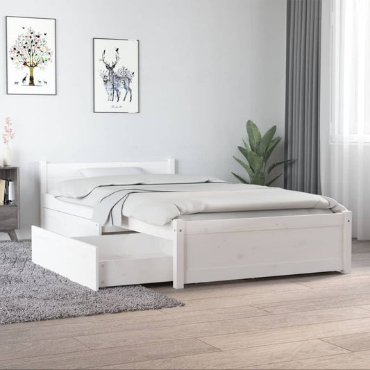 Berkfield Bed Frame with Drawers White 90x190 cm Single