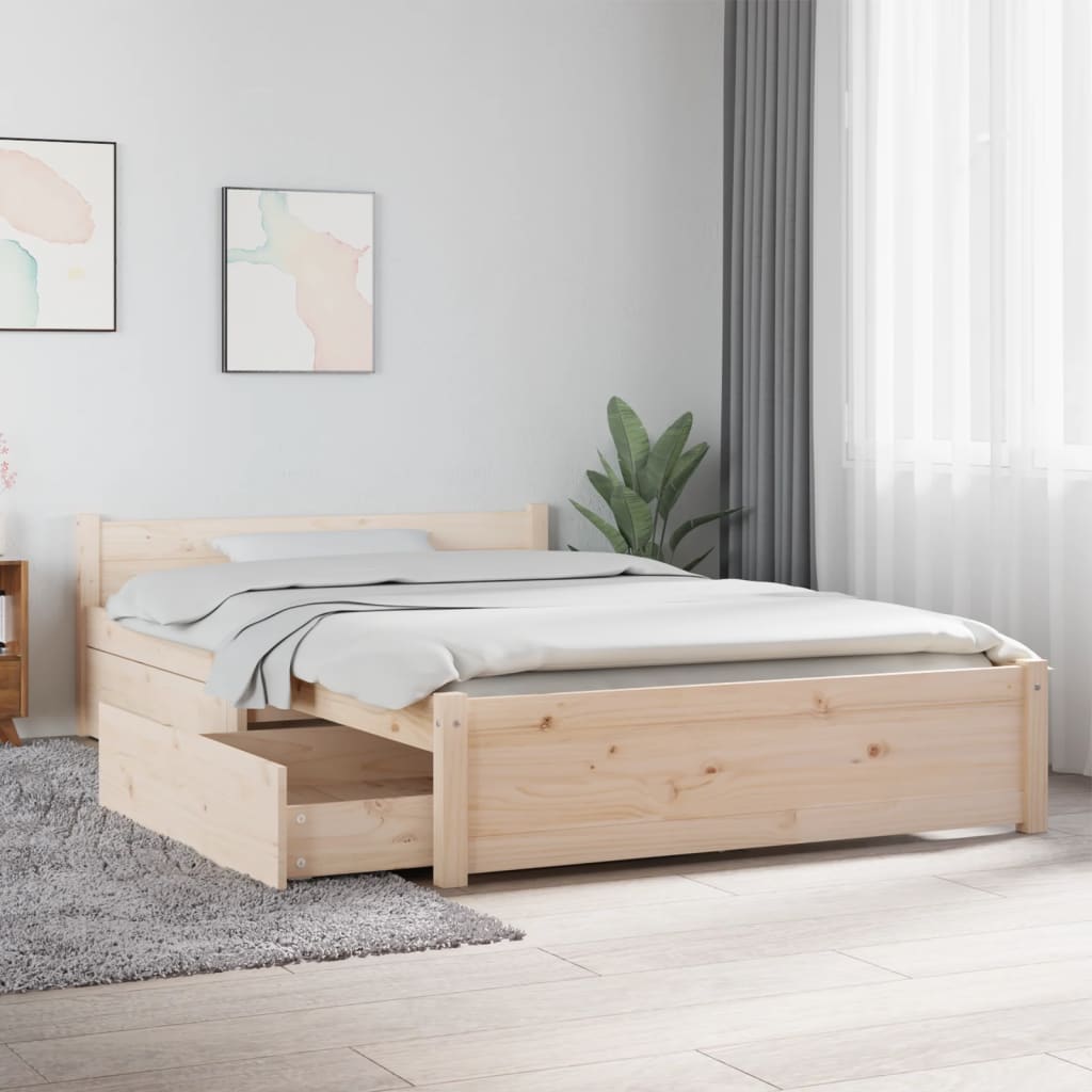 Berkfield Bed Frame with Drawers 120x190 cm Small Double