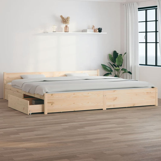Berkfield Bed Frame with Drawers 180x200 cm Super King Size