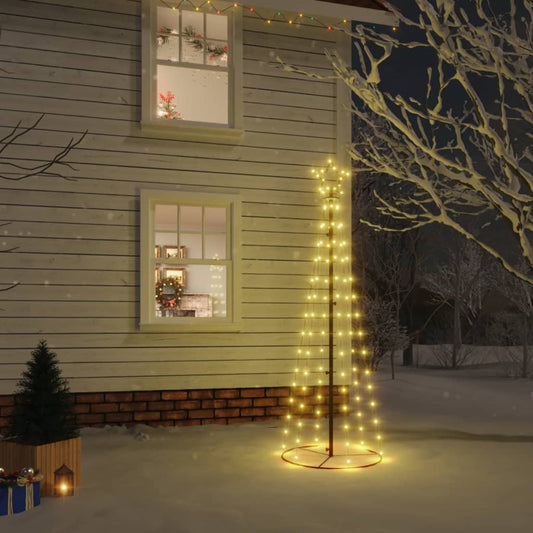 Berkfield Christmas Cone Tree Warm White 108 LEDs 70x180 cm
