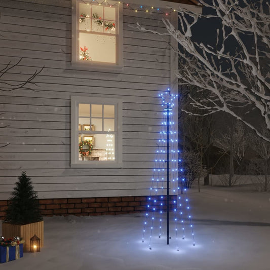 Berkfield Christmas Tree with Spike Blue 108 LEDs 180 cm