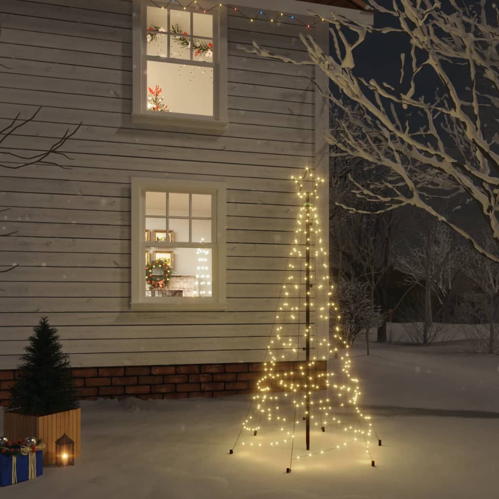 Berkfield Christmas Tree with Spike Warm White 200 LEDs 180 cm