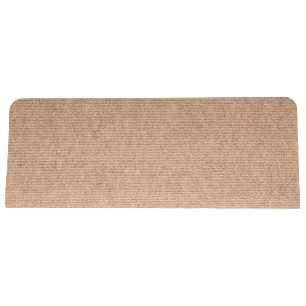 Berkfield Stair Mats Self-adhesive 15 pcs 65x24.5x3.5 cm Beige