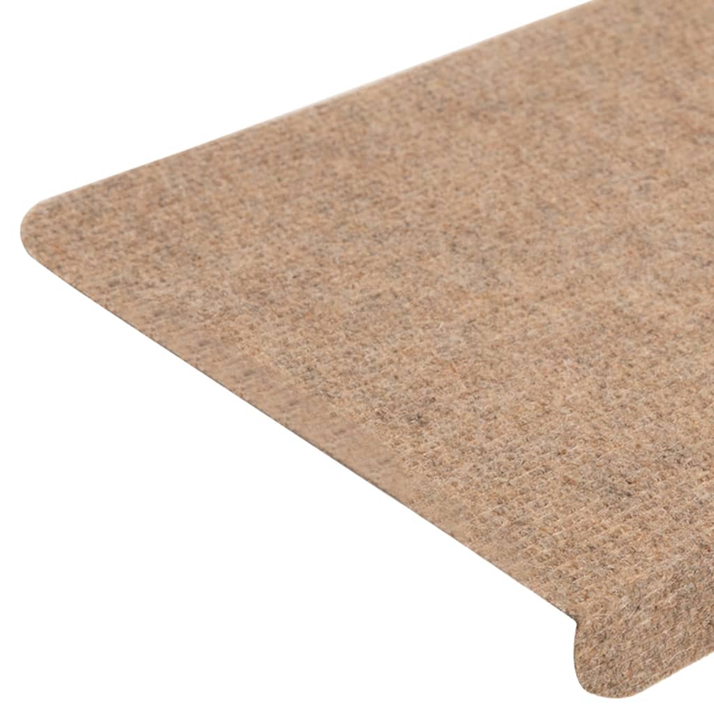 Berkfield Stair Mats Self-adhesive 15 pcs 65x24.5x3.5 cm Beige