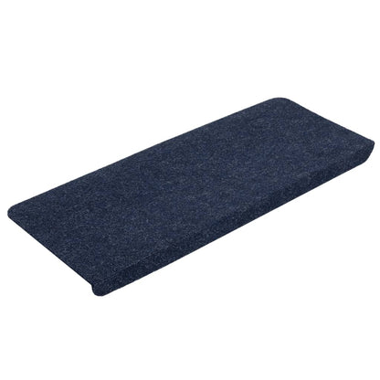 Berkfield Stair Mats Self-adhesive 15 pcs 65x24.5x3.5 cm Blue