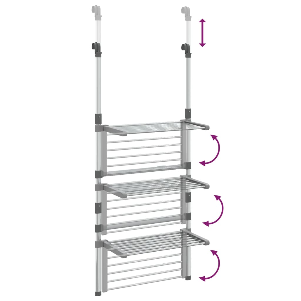 Berkfield 3-Tier Hanging Laundry Drying Rack Aluminium