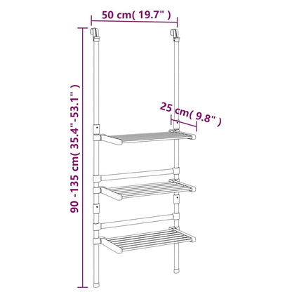 Berkfield 3-Tier Hanging Laundry Drying Rack Aluminium