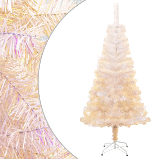 Berkfield Artificial Christmas Tree with Iridescent Tips White 120 cm PVC