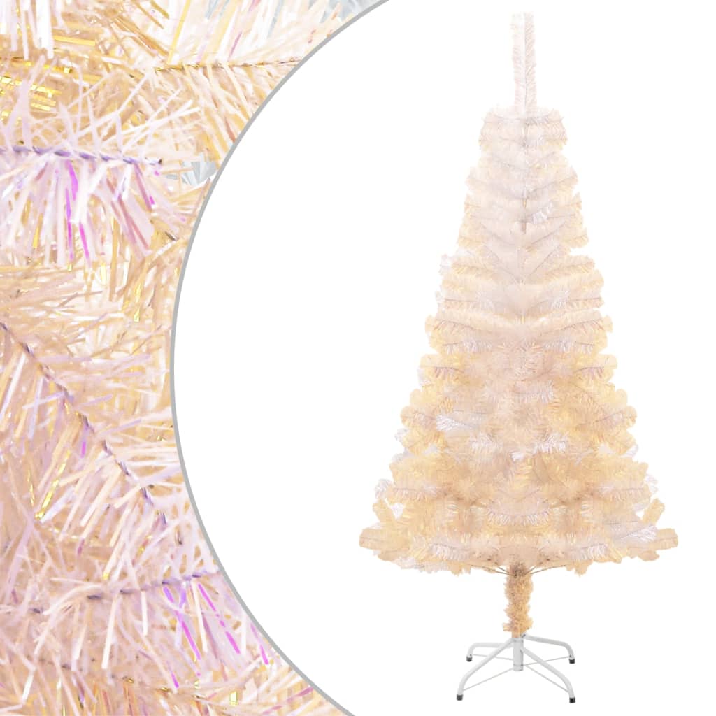 Berkfield Artificial Christmas Tree with Iridescent Tips White 150 cm PVC