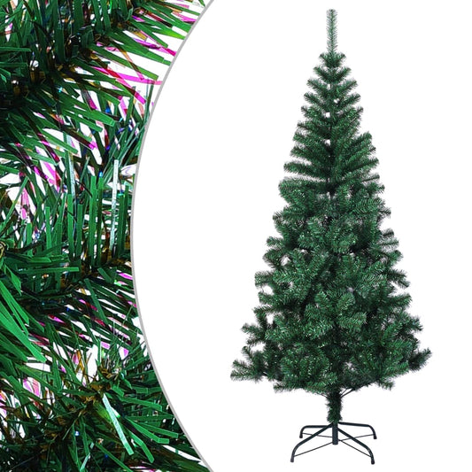 Berkfield Artificial Christmas Tree with Iridescent Tips Green 120 cm PVC