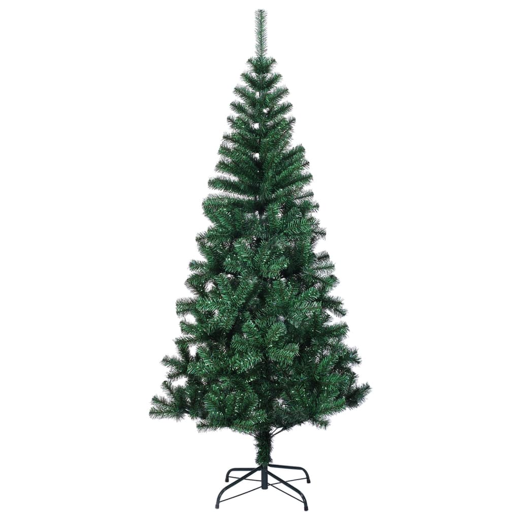 Berkfield Artificial Christmas Tree with Iridescent Tips Green 120 cm PVC