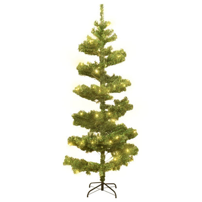 Berkfield Swirl Christmas Tree with Stand and LEDs Green 150 cm PVC