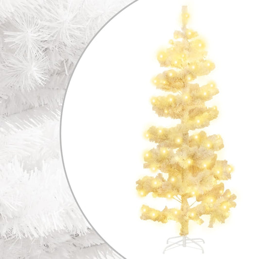 Berkfield Swirl Christmas Tree with Stand and LEDs White 150 cm PVC