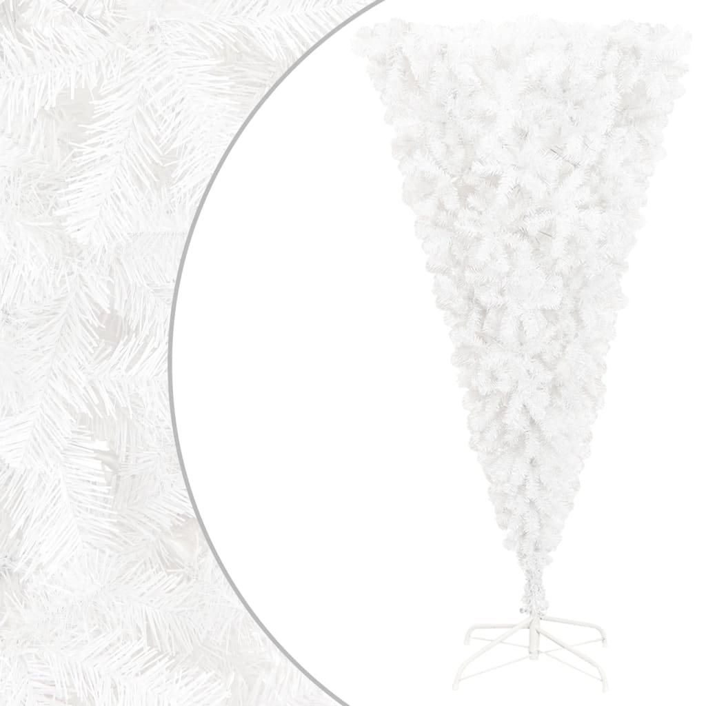 Berkfield Upside-down Artificial Christmas Tree with Stand White 240 cm