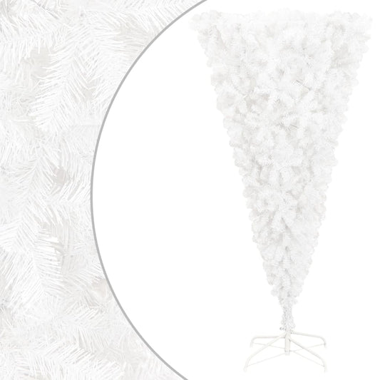 Berkfield Upside-down Artificial Christmas Tree with Stand White 240 cm