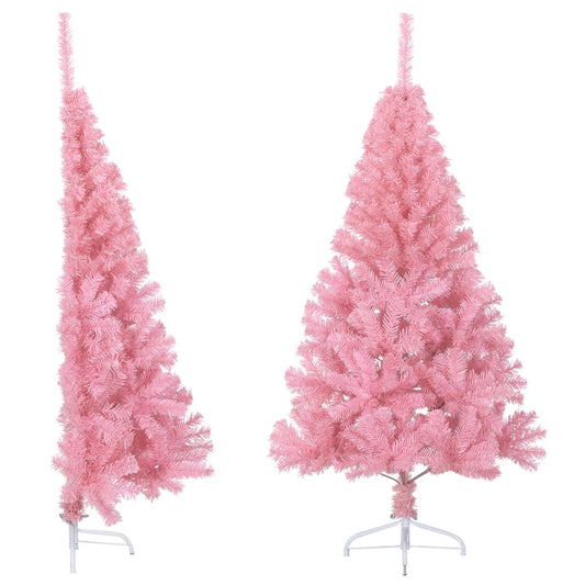 Berkfield Artificial Half Christmas Tree with Stand Pink 150 cm PVC