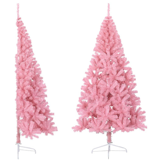 Berkfield Artificial Half Christmas Tree with Stand Pink 210 cm PVC