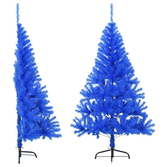 Berkfield Artificial Half Christmas Tree with Stand Blue 120 cm PVC