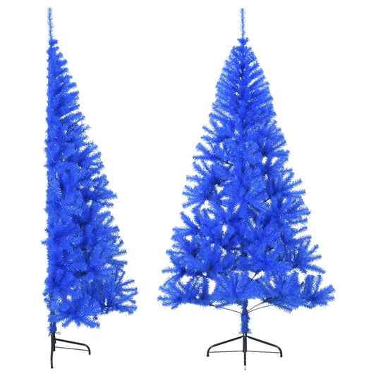 Berkfield Artificial Half Christmas Tree with Stand Blue 240 cm PVC