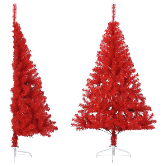 Berkfield Artificial Half Christmas Tree with Stand Red 150 cm PVC