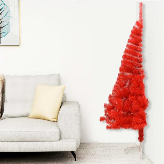 Berkfield Artificial Half Christmas Tree with Stand Red 180 cm PVC