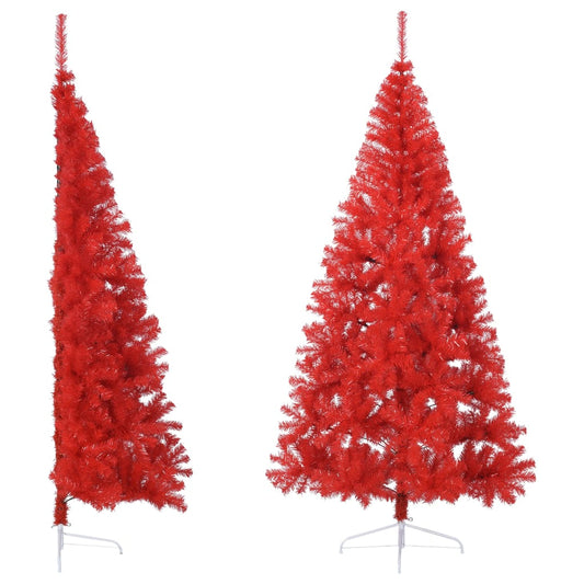 Berkfield Artificial Half Christmas Tree with Stand Red 240 cm PVC