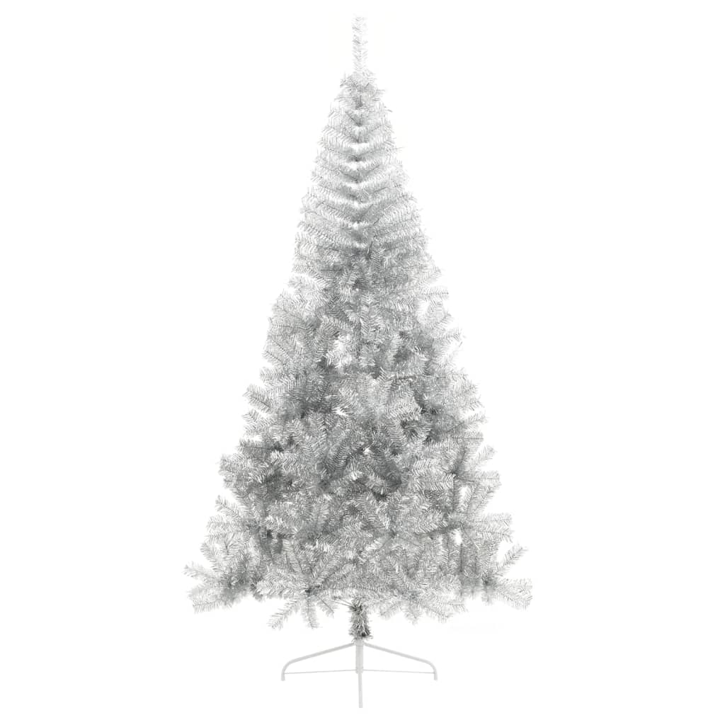 Berkfield Artificial Half Christmas Tree with Stand Silver 240 cm PVC