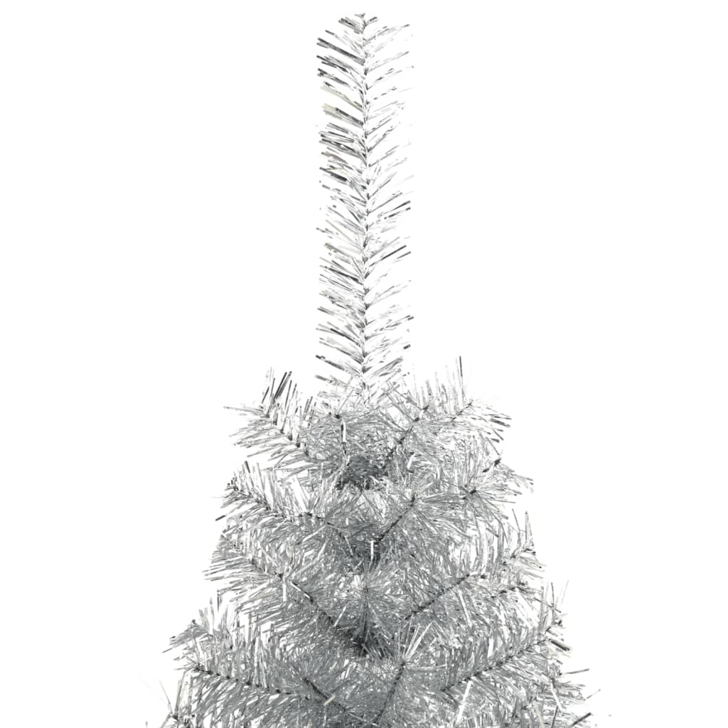 Berkfield Artificial Half Christmas Tree with Stand Silver 240 cm PVC