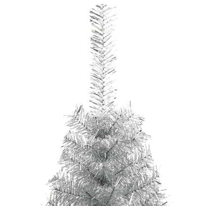 Berkfield Artificial Half Christmas Tree with Stand Silver 240 cm PVC