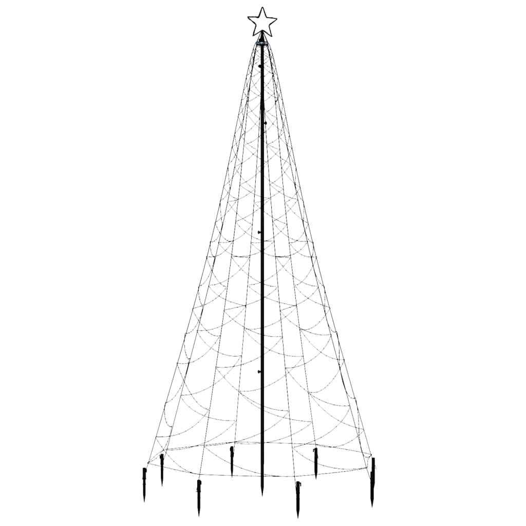 Berkfield Christmas Tree with Spike Warm White 500 LEDs 300 cm