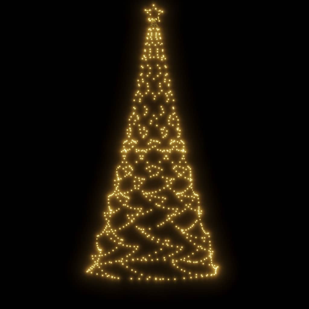 Berkfield Christmas Tree with Spike Warm White 500 LEDs 300 cm