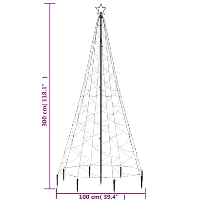 Berkfield Christmas Tree with Spike Warm White 500 LEDs 300 cm