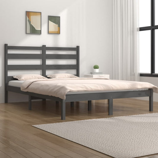 Berkfield Bed Frame Grey Solid Wood Pine 120x200 cm