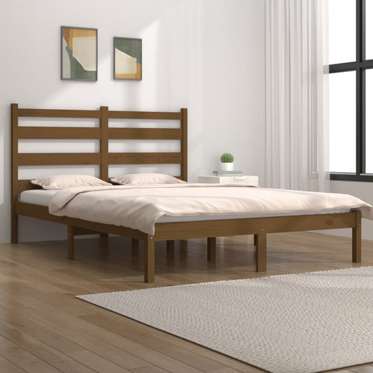 Berkfield Bed Frame Honey Brown Solid Wood Pine 140x200 cm