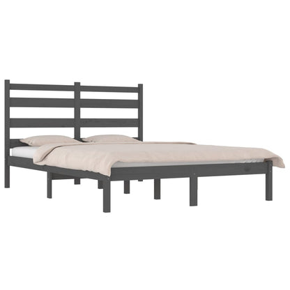 Berkfield Bed Frame Grey Solid Wood Pine 180x200 cm Super King Size