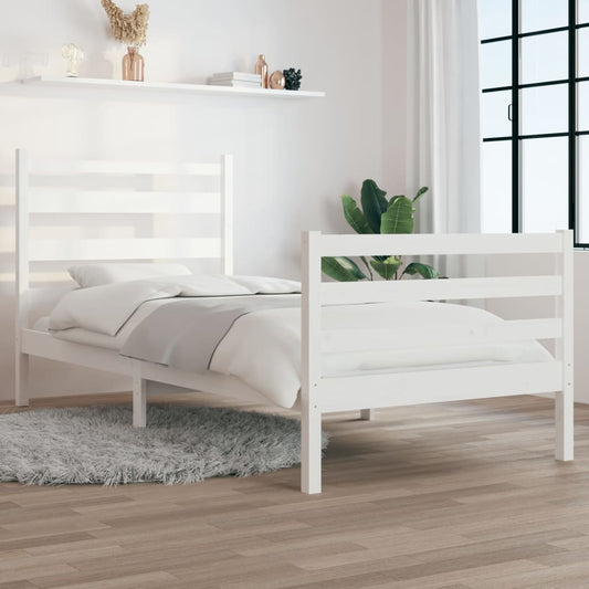 Berkfield Bed Frame Solid Wood Pine 100x200 cm White