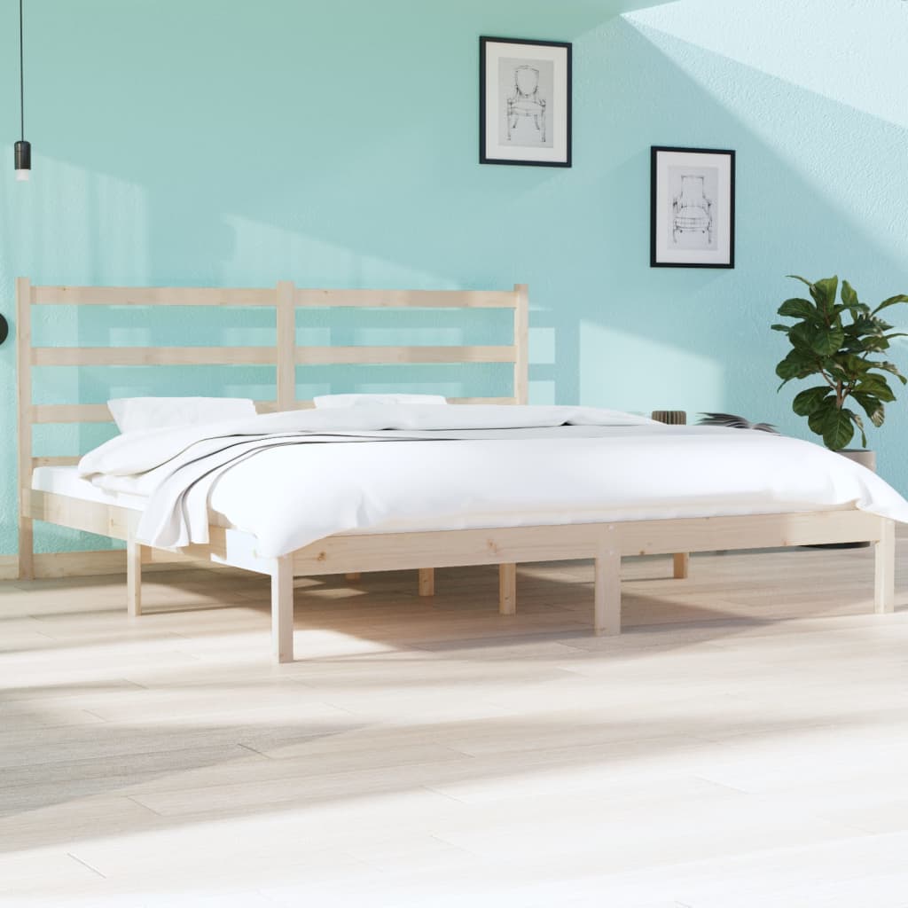 Berkfield Bed Frame Solid Wood Pine 180x200 cm Super King Size