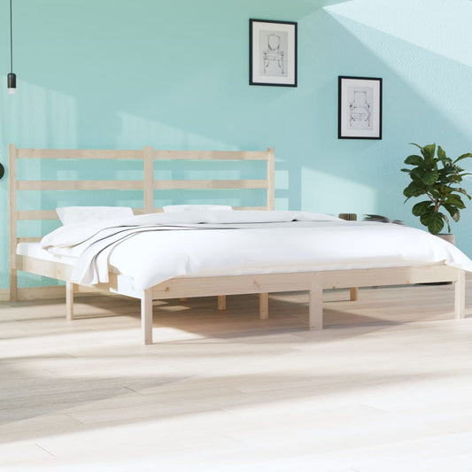 Berkfield Bed Frame Solid Wood Pine 180x200 cm Super King Size