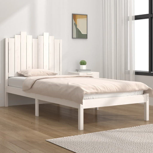 Berkfield Bed Frame White Solid Wood Pine 90x190 cm Single