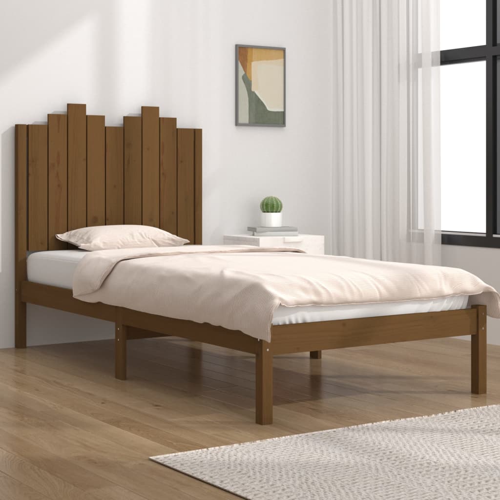 Berkfield Bed Frame Honey Brown Solid Wood Pine 90x190cm Single