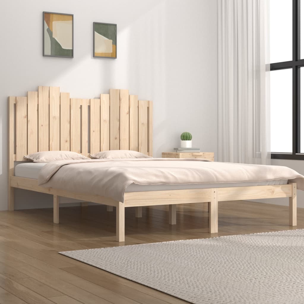 Berkfield Bed Frame Solid Wood Pine 140x190 cm