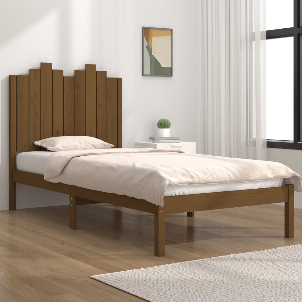 Berkfield Bed Frame Honey Brown Solid Wood Pine 90x200 cm