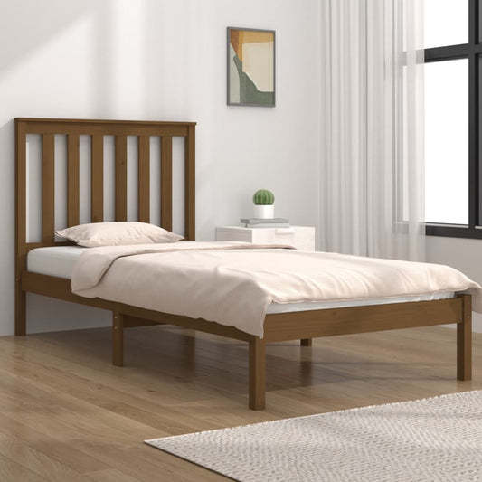 Berkfield Bed Frame Honey Brown Solid Wood Pine 90x200 cm